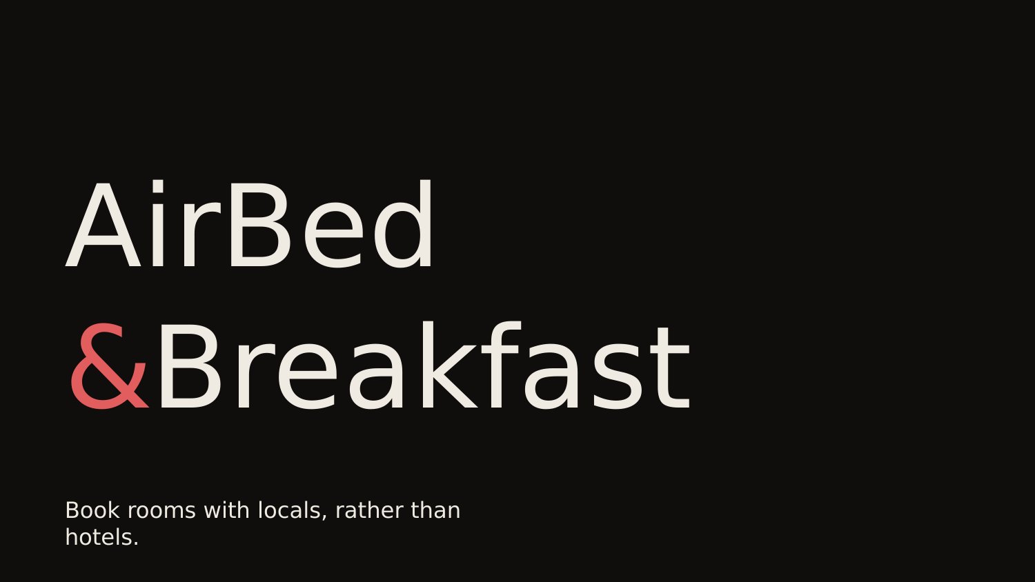 AirBed & Breakfast cover, restaged 2026 — Fraunces wordmark broken across two lines with coral ampersand