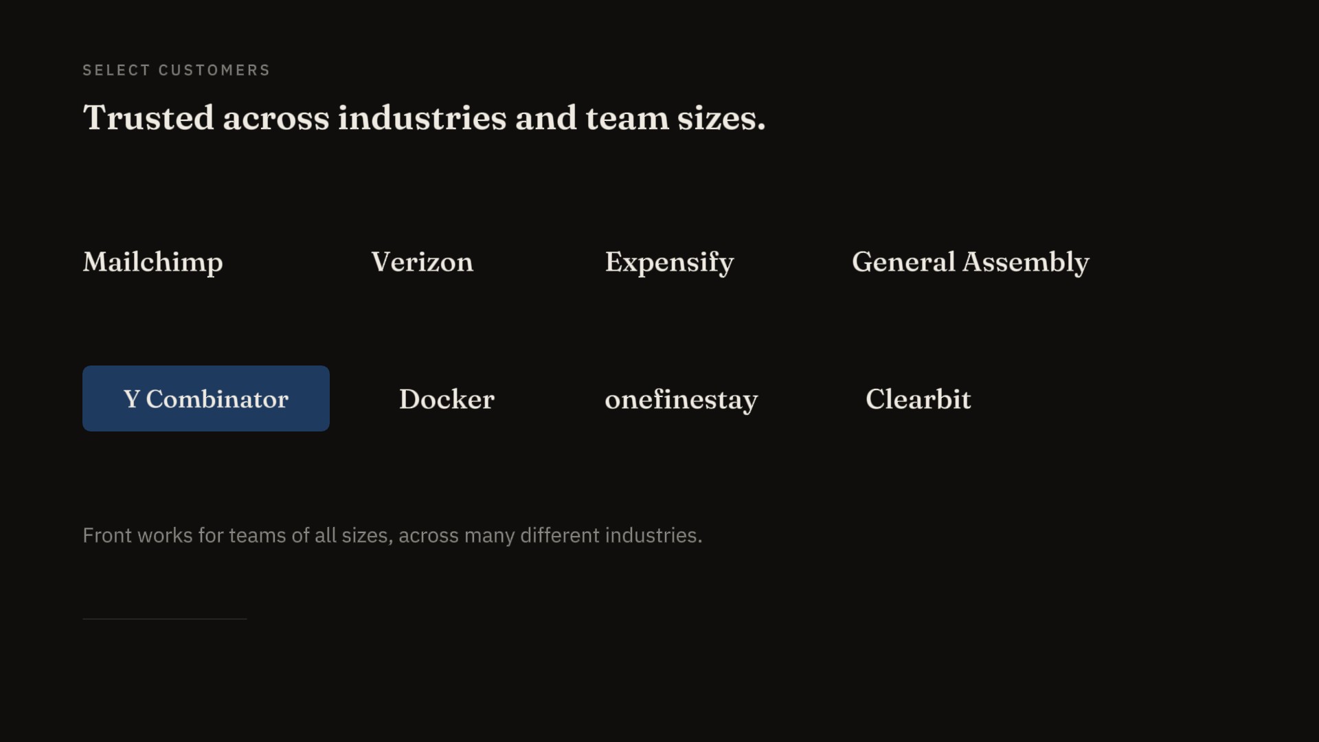 Slide 04 — Select customers, redesigned 2026