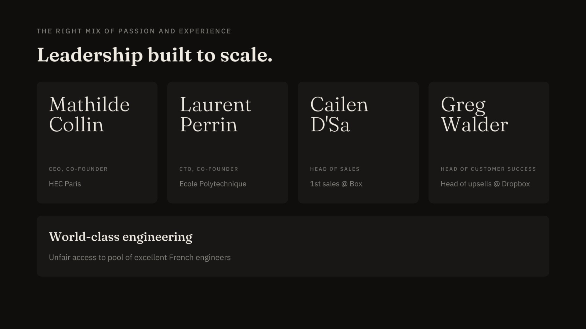 Slide 07 — The team, redesigned 2026